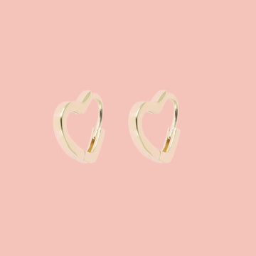 Heart Outline Hoop Earrings (Gold Plated) - Sour Cherry