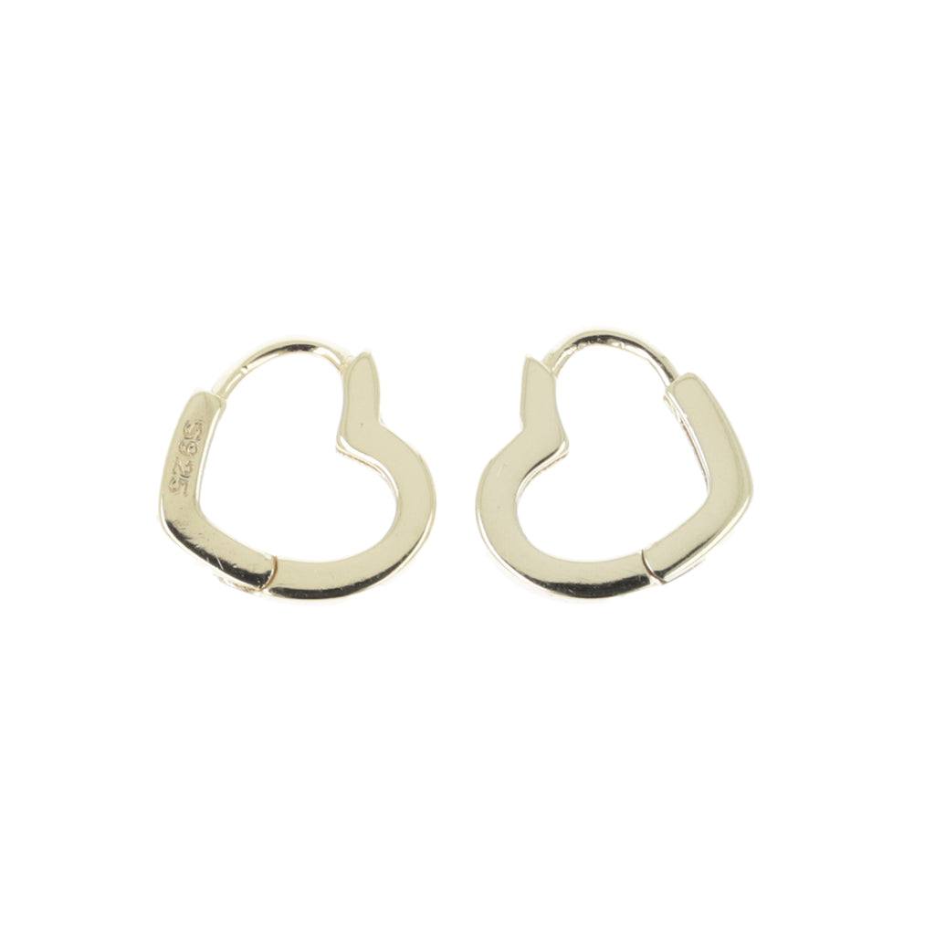 Heart Outline Hoop Earrings (Gold Plated) - Sour Cherry