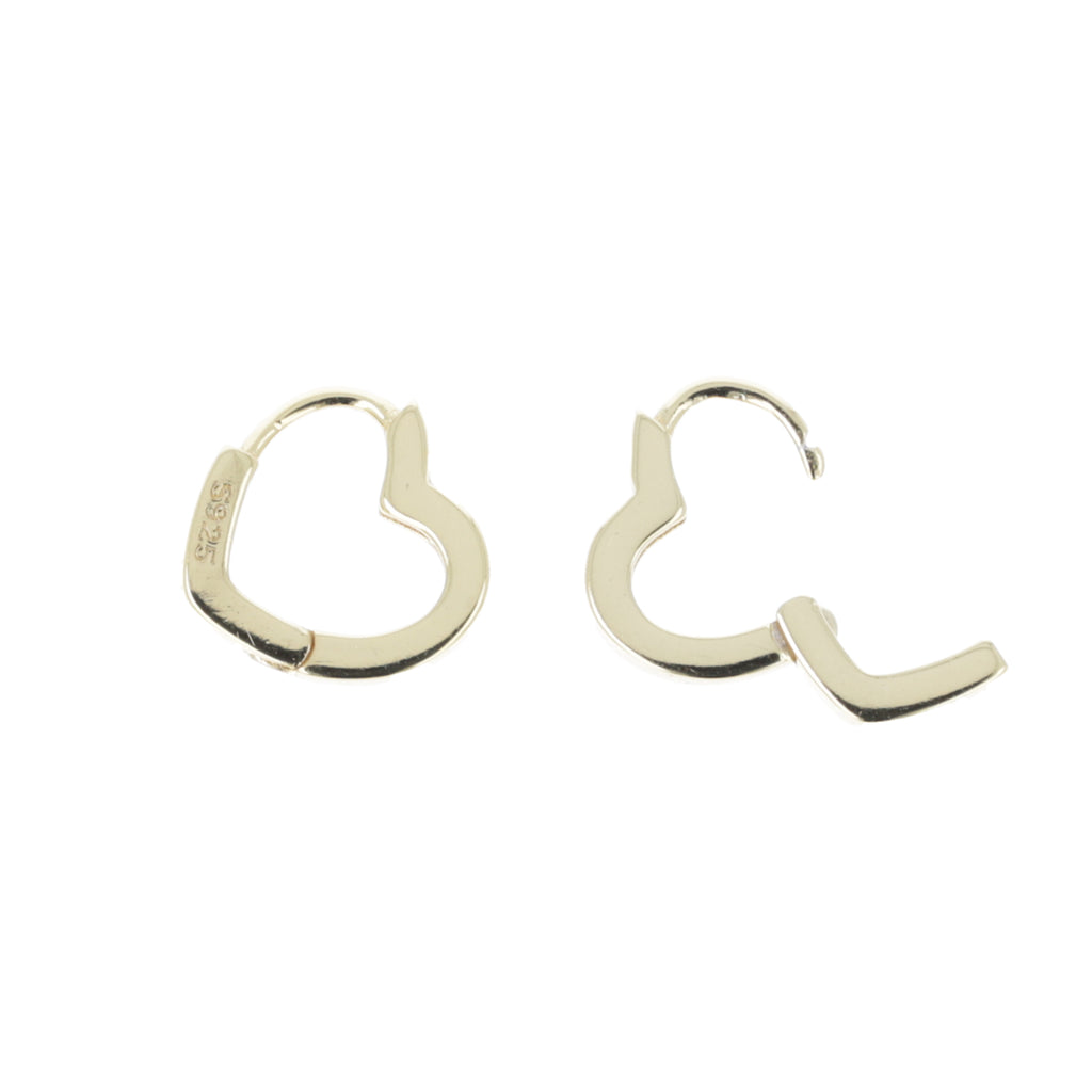 Heart Outline Hoop Earrings (Gold Plated) - Sour Cherry
