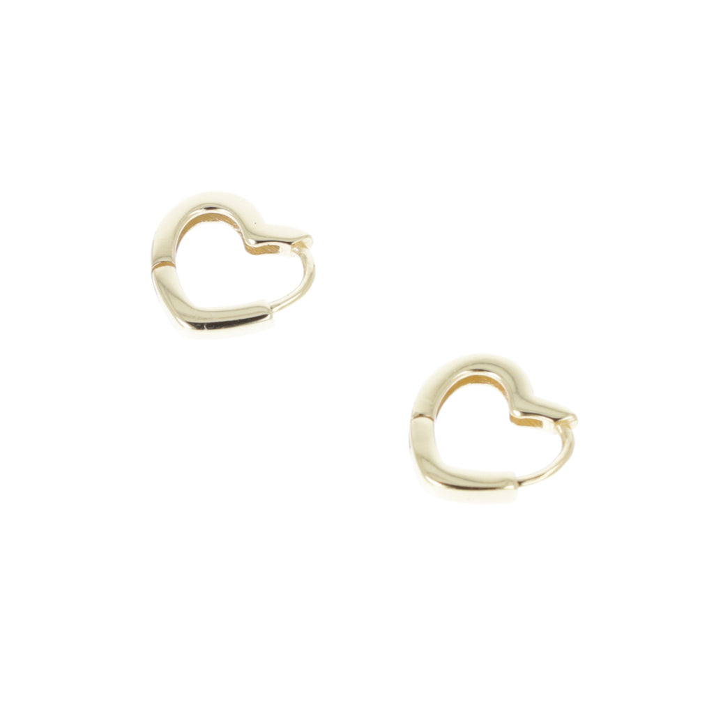 Heart Outline Hoop Earrings (Gold Plated) - Sour Cherry
