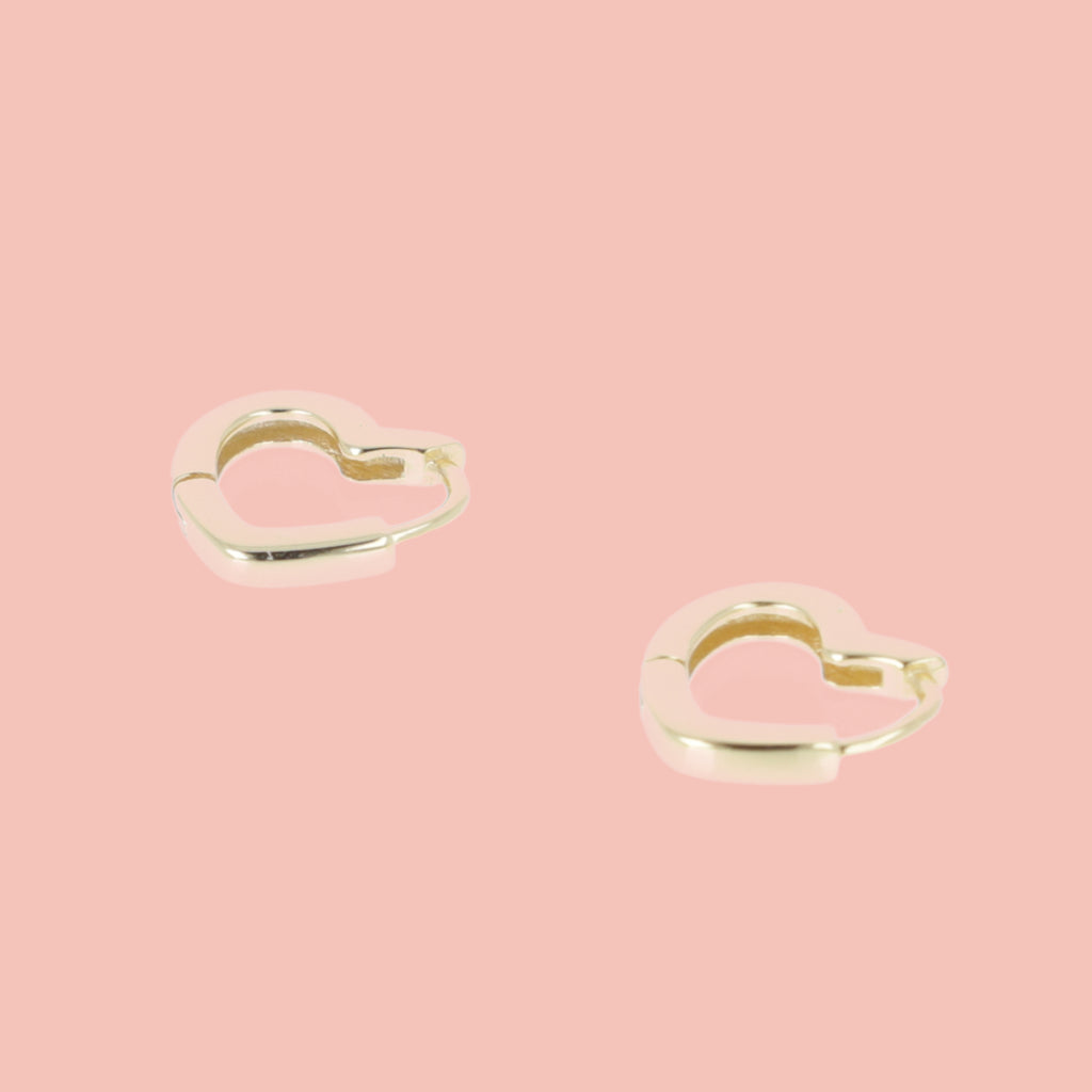 Heart Outline Hoop Earrings (Gold Plated) - Sour Cherry