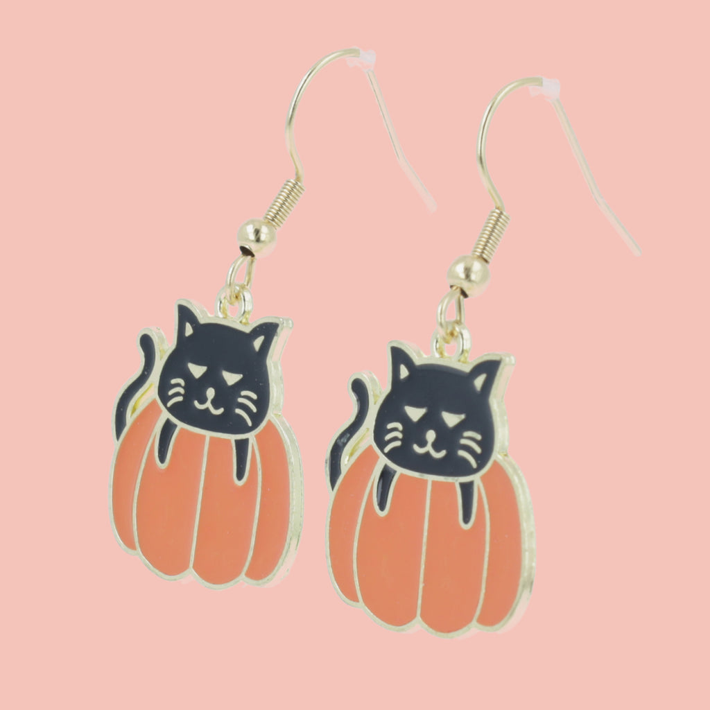 Hocus Purrcus Earrings (Gold Plated) - Sour Cherry