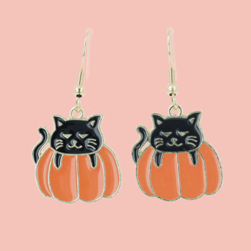 Hocus Purrcus Earrings (Gold Plated) - Sour Cherry