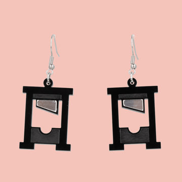 How's Your Head? Guillotine Earrings - Black - Sour Cherry