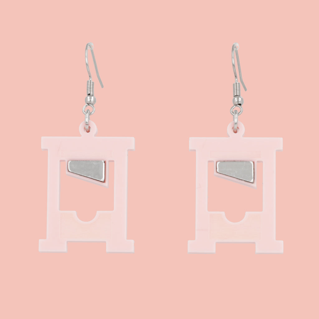 How's Your Head? Guillotine Earrings - Pink - Sour Cherry