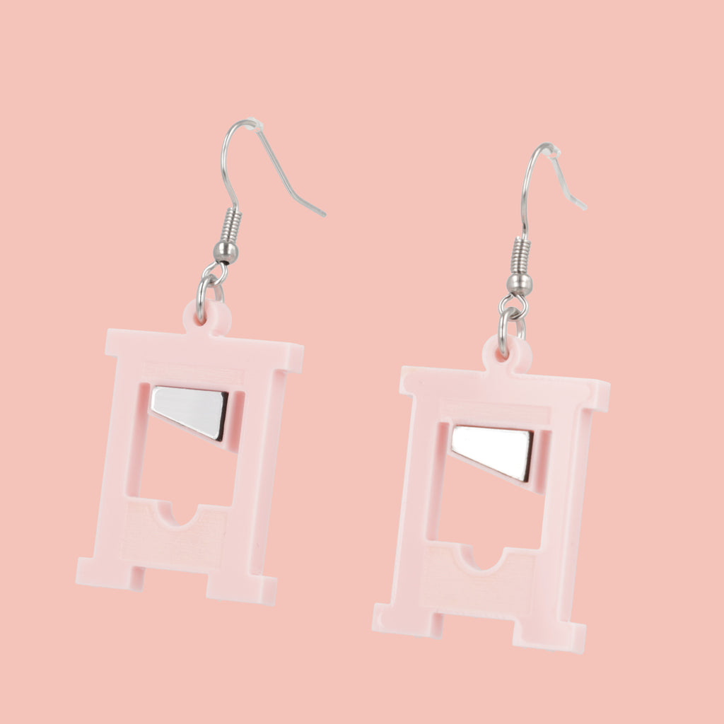 How's Your Head? Guillotine Earrings - Pink - Sour Cherry