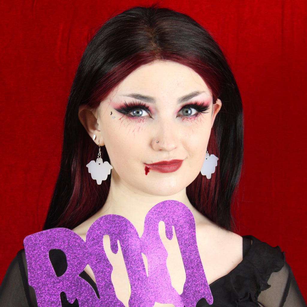 I Don't Give a Sheet Ghost Earrings - Sour Cherry