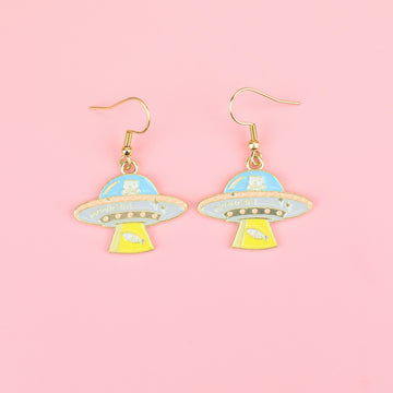 Mini Unidentified. Feline. Object Earrings (Gold Plated) - Sour Cherry