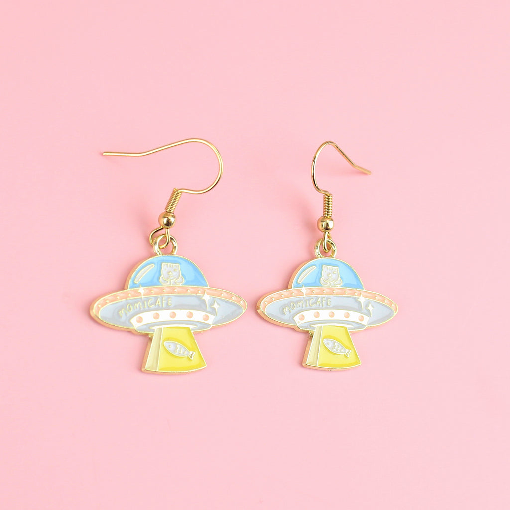 Mini Unidentified. Feline. Object Earrings (Gold Plated) - Sour Cherry