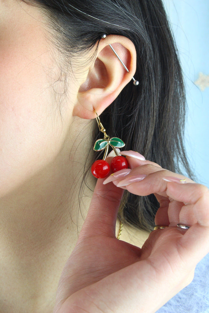 Cherry Bomb Earrings - Sour Cherry