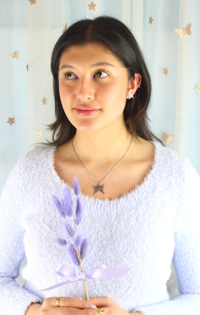 Ethereal Butterfly Stud Earrings - Sour Cherry