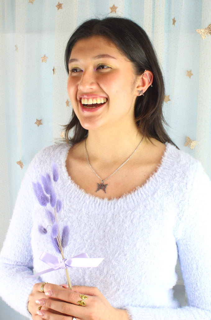 Ethereal Butterfly Stud Earrings - Sour Cherry