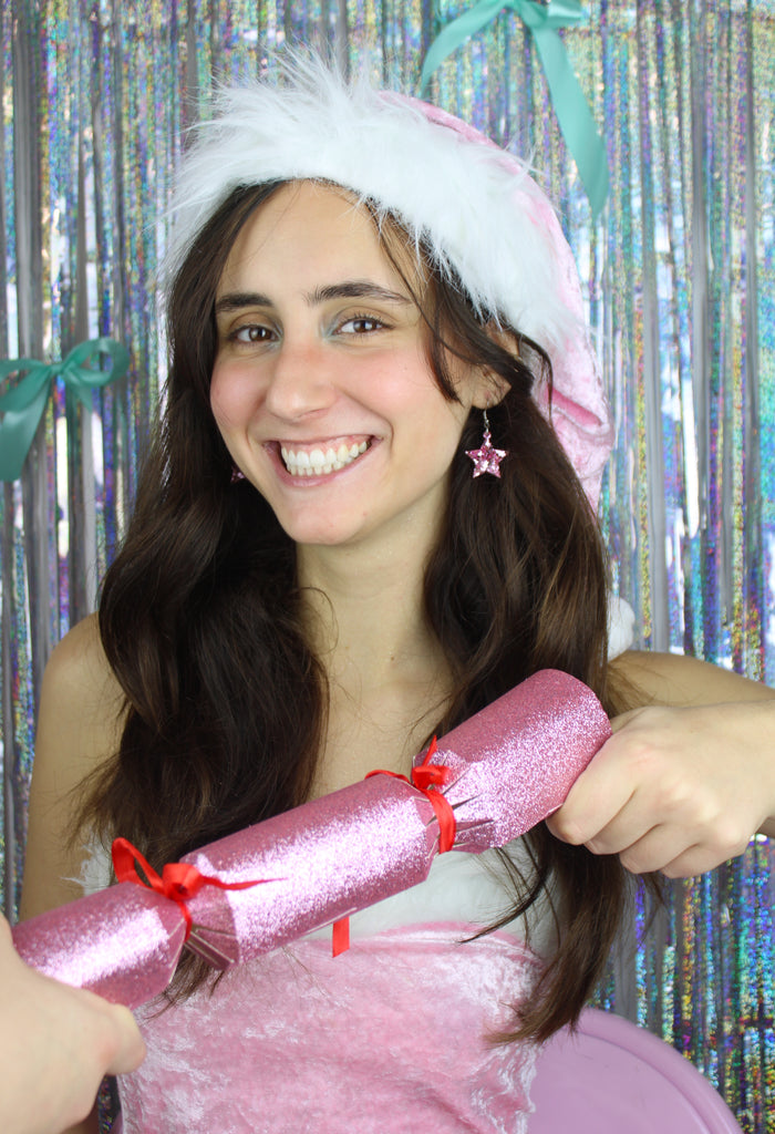 Pink Stellar Confetti Star Earrings - Sour Cherry