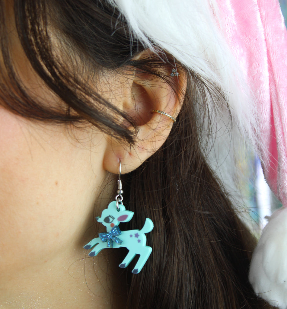 Oh Deer! Earrings - Blue - Sour Cherry