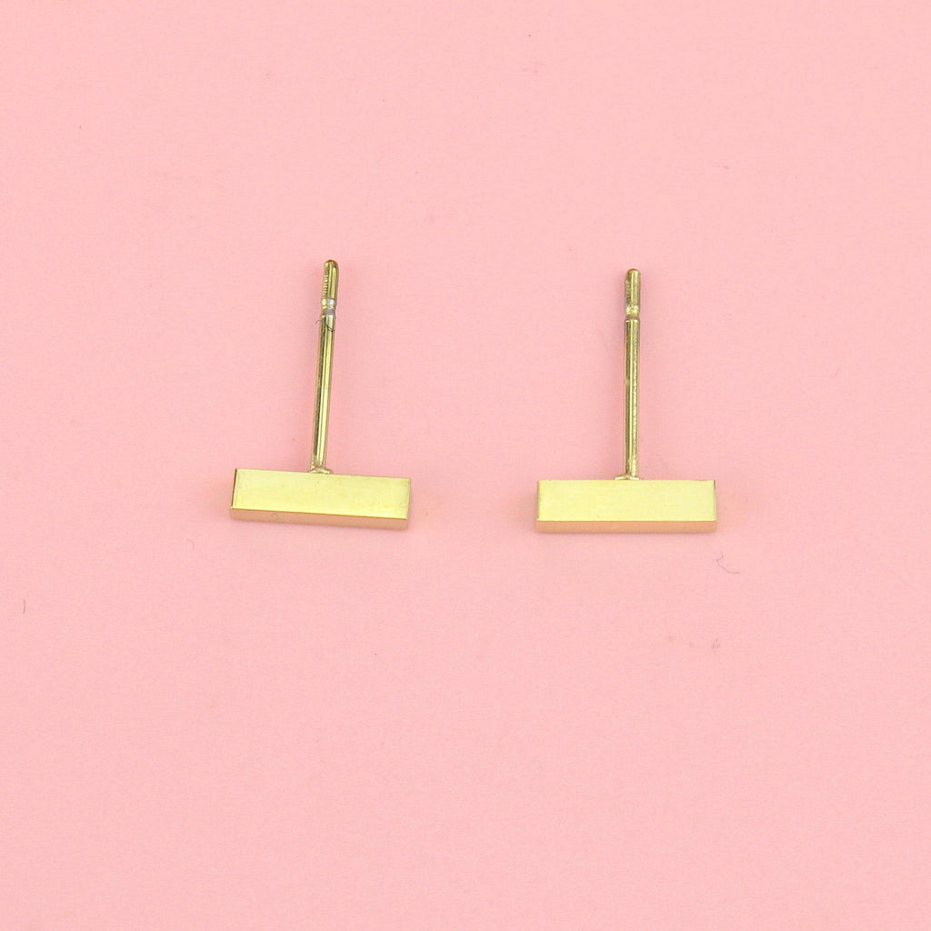 Minimalist Bar Studs (Gold Plated) - Sour Cherry