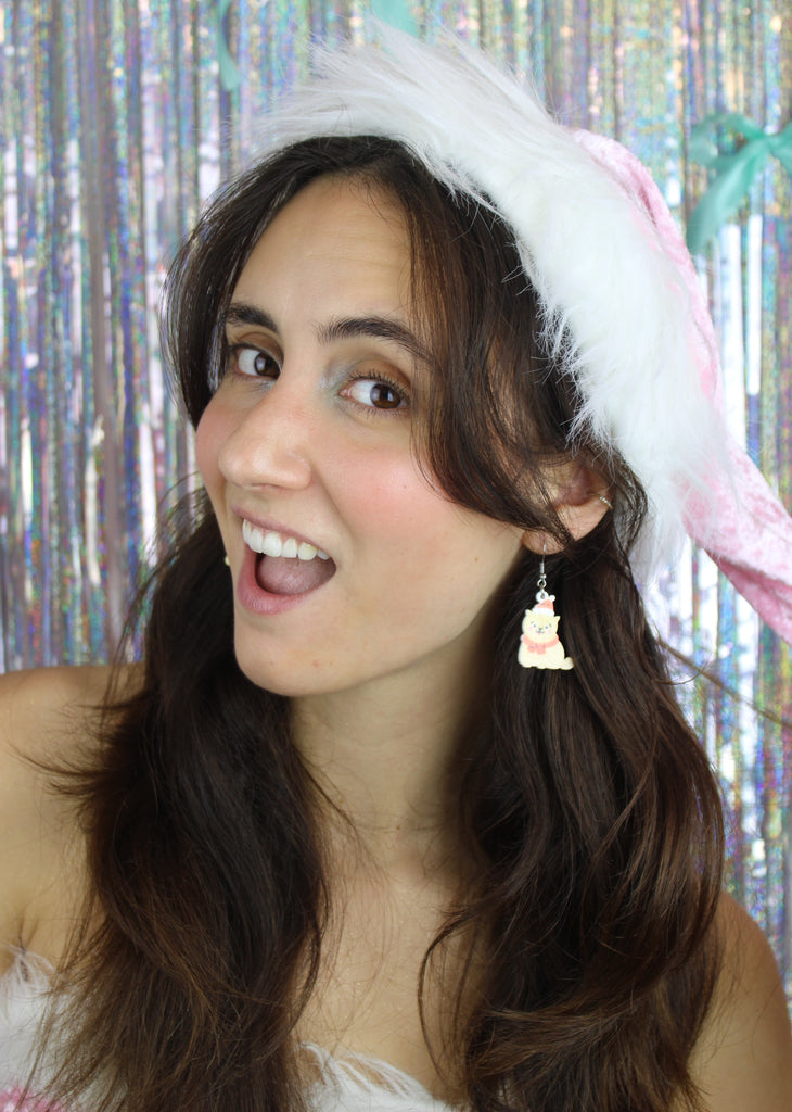 Santa Paws Earrings - Sour Cherry