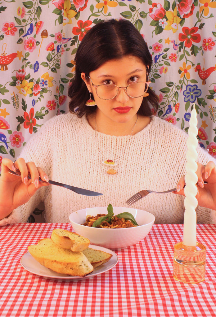 Mum's Spag Bol Necklace - Sour Cherry
