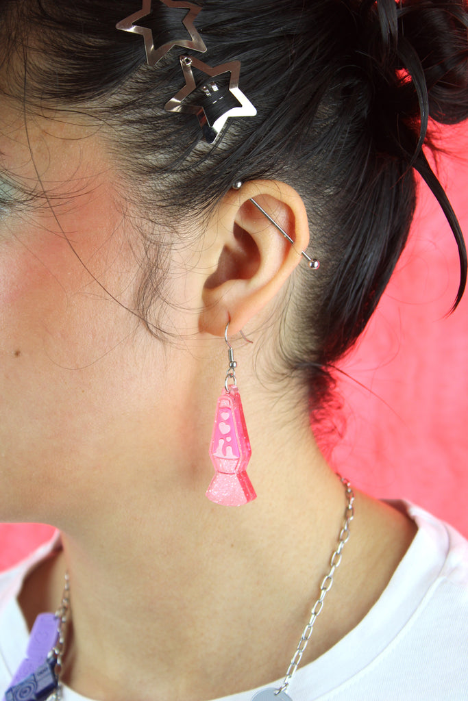 Live, Laugh, Lava Lamp Earrings - Sour Cherry