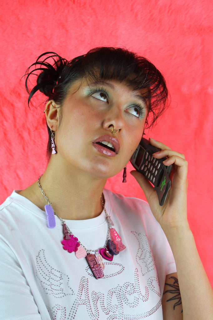 Lava Lamp Huggie Hoop Earrings - Sour Cherry