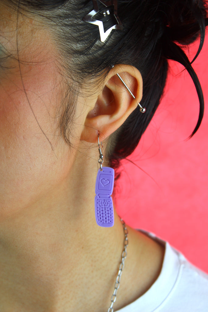 Flip Phone Earrings - Sour Cherry