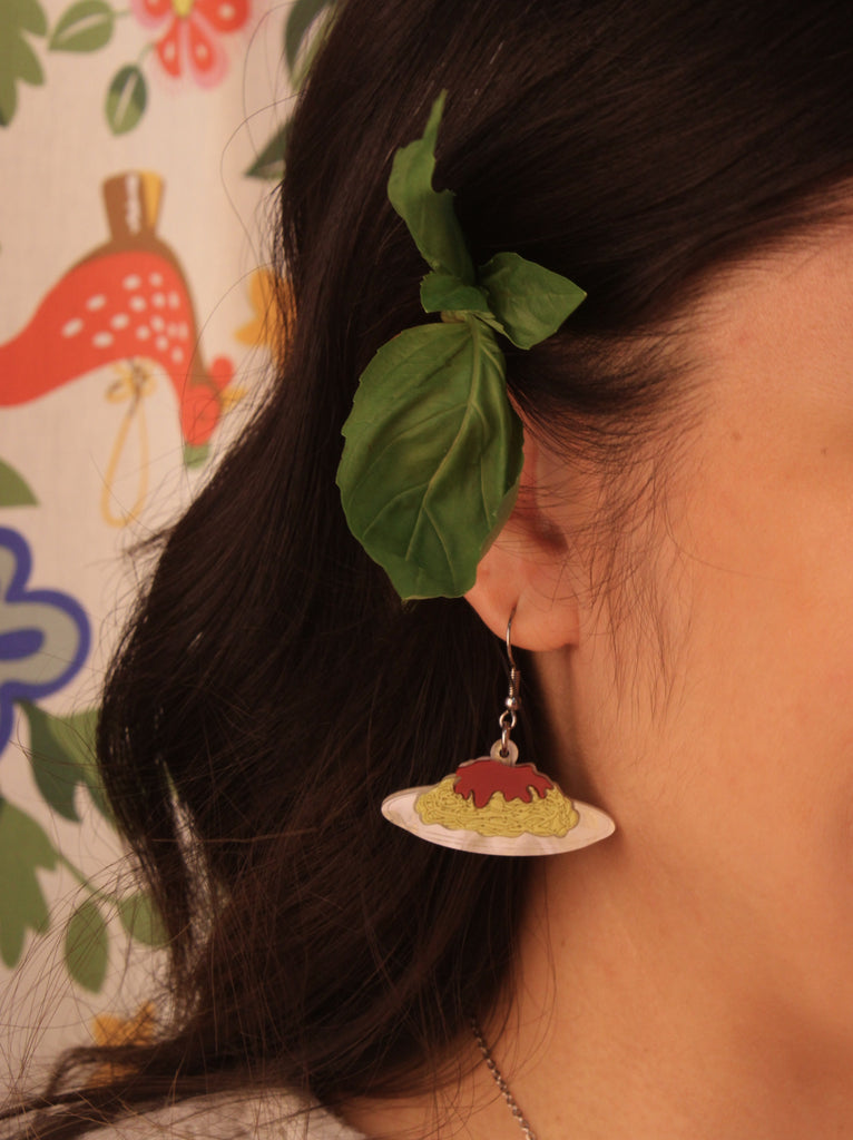 Mum's Spag Bol Earrings - Sour Cherry