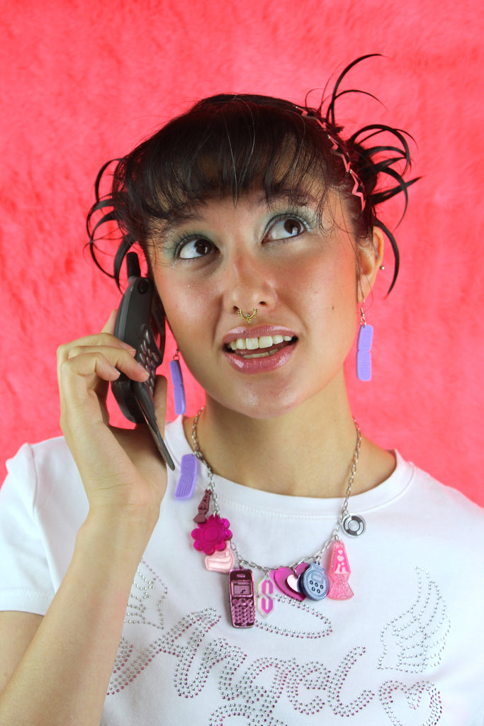 Flip Phone Earrings - Sour Cherry