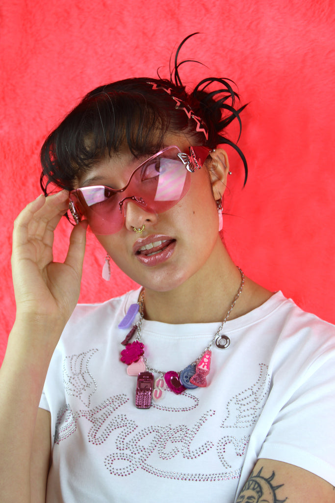 Bubble Chair Huggie Hoop Earrings - Sour Cherry