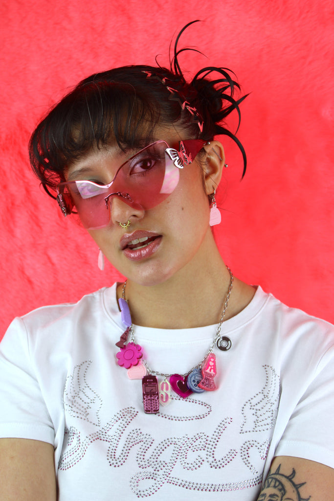 Bubble Chair Huggie Hoop Earrings - Sour Cherry