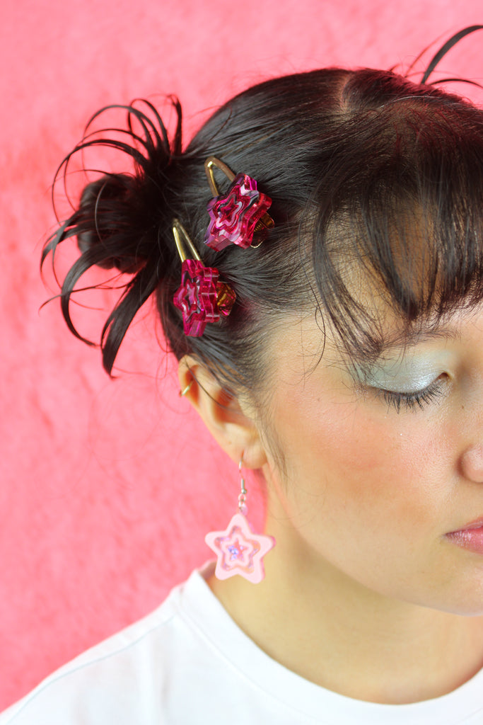 Reach For The Stars Hair Clips - Sour Cherry