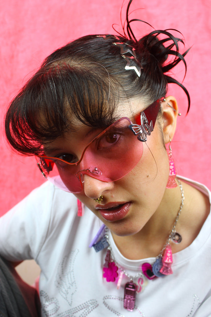 Y2K Bug Charm Necklace - Sour Cherry