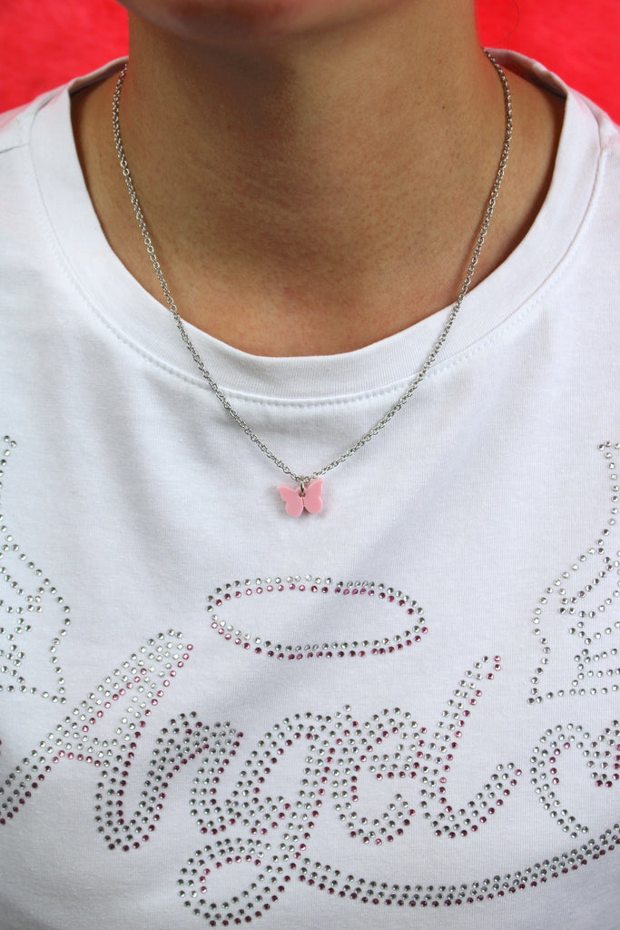 You're My Butterfly, Sugar Baby Necklace (Baby Pink) - Sour Cherry