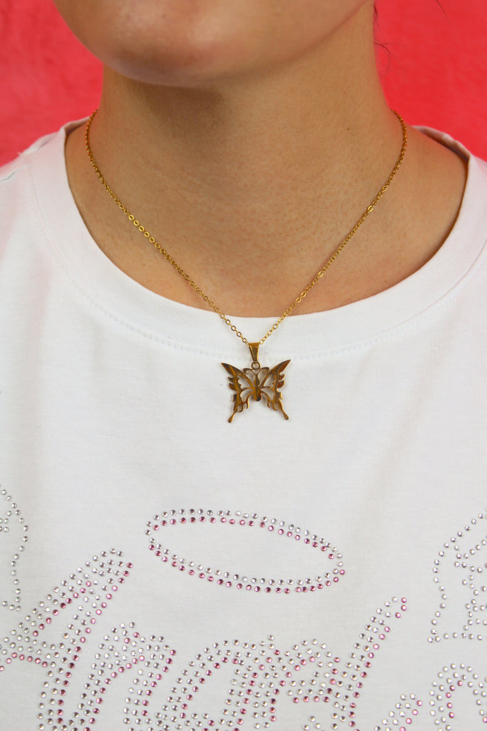 Ethereal Butterfly Necklace (Gold Plated) - Sour Cherry