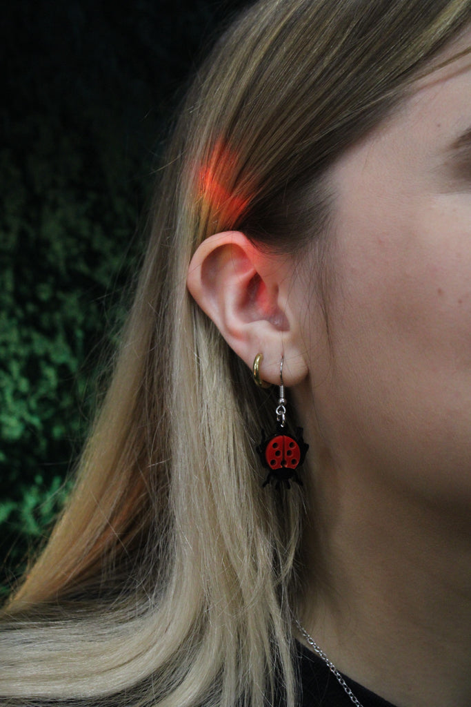 Dotty For You Ladybird Earrings - Bright Red - Sour Cherry