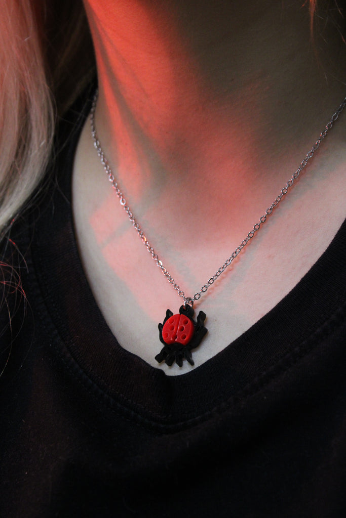 Dotty For You Ladybird Necklace - Bright Red - Sour Cherry