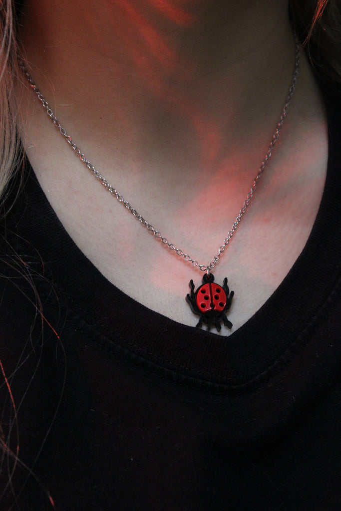 Dotty For You Ladybird Necklace - Bright Red - Sour Cherry