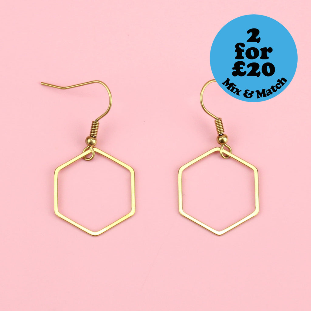 Classic Honeycomb Earrings (Gold Plated) - Sour Cherry