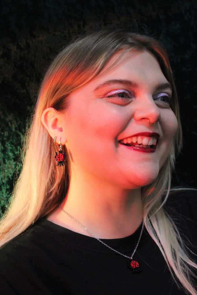 Dotty For You Ladybird Necklace - Shimmer Red - Sour Cherry