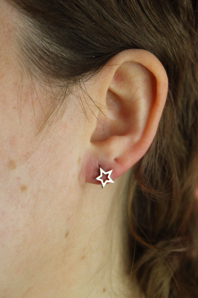 Cut Out Star Stud Earrings - Sour Cherry