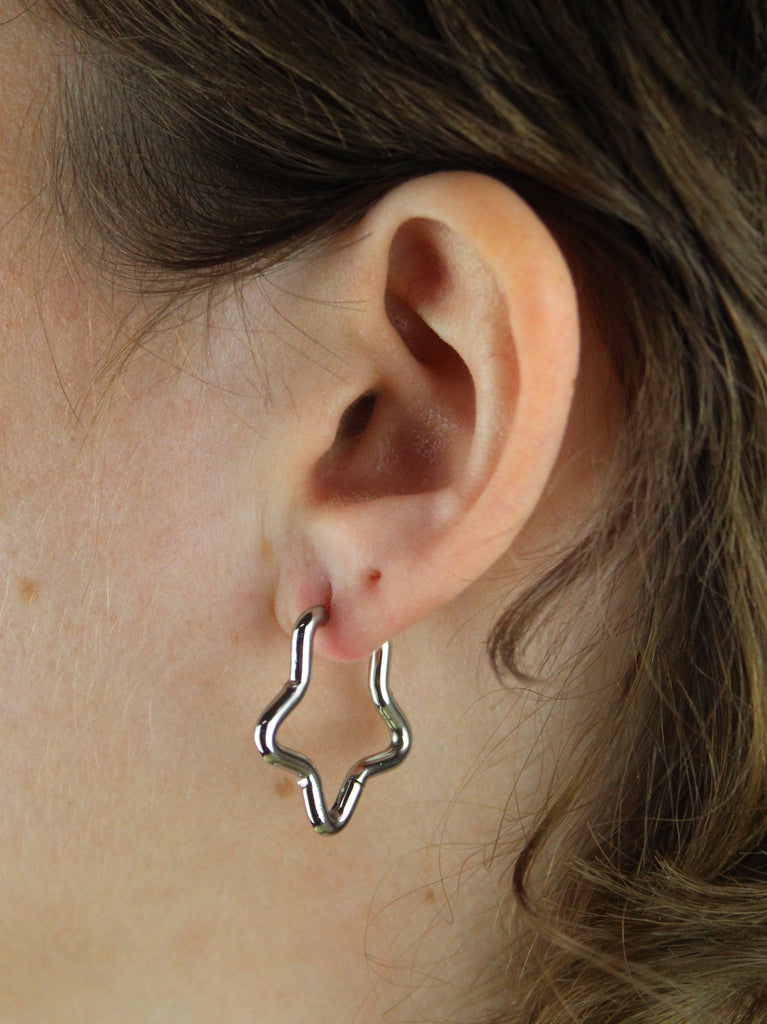 Mini Star Hoop Earrings - Sour Cherry