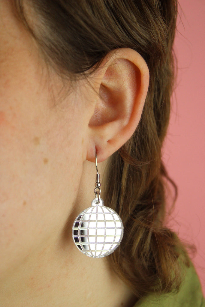 Disco Ball Earrings - Sour Cherry