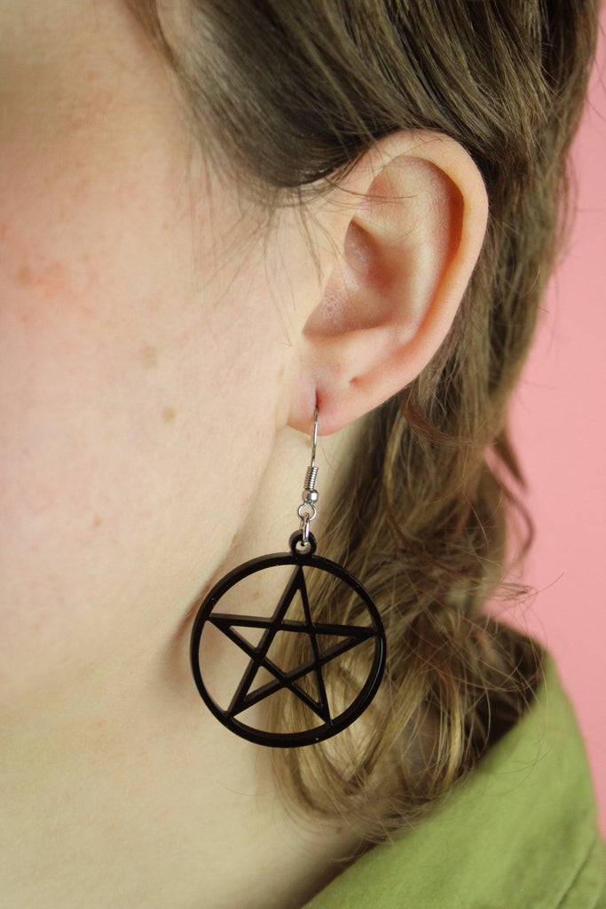 Pentacle Earrings - Sour Cherry
