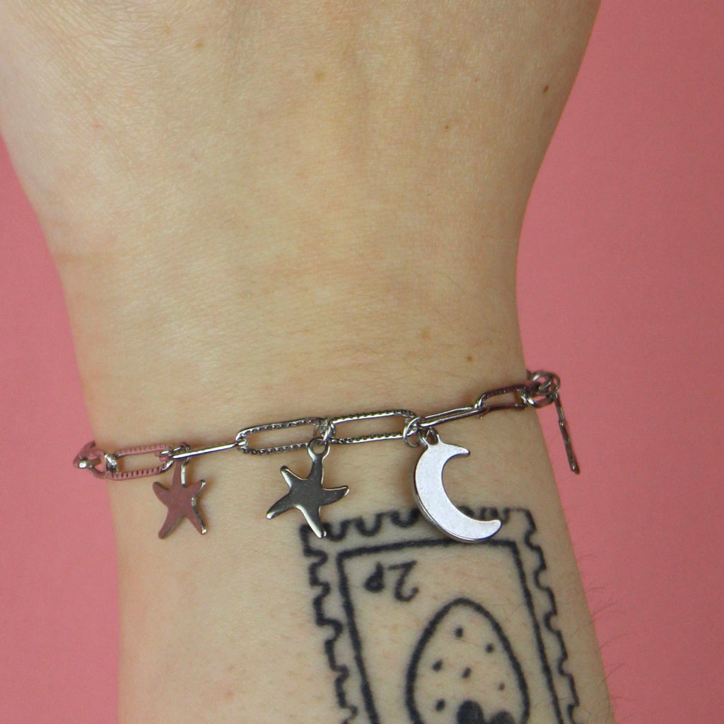 Moon and Star Bracelet - Sour Cherry