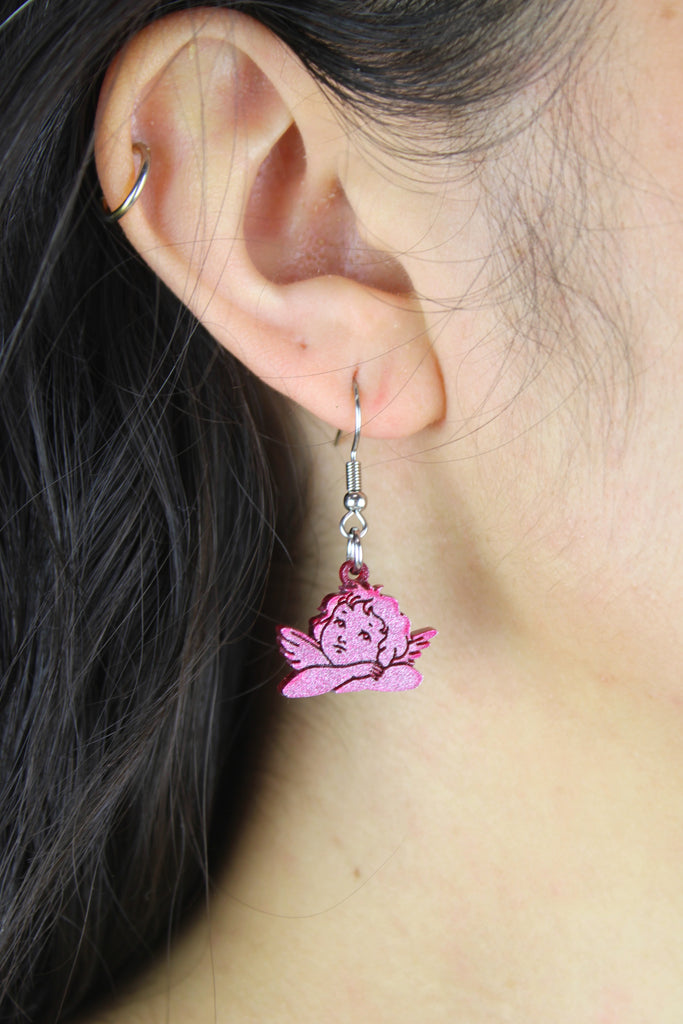 Stupid Cupid Earrings - Pink - Sour Cherry