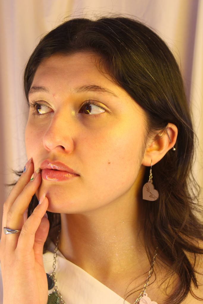The Creation of Adam Heart Earrings - Lavender - Sour Cherry