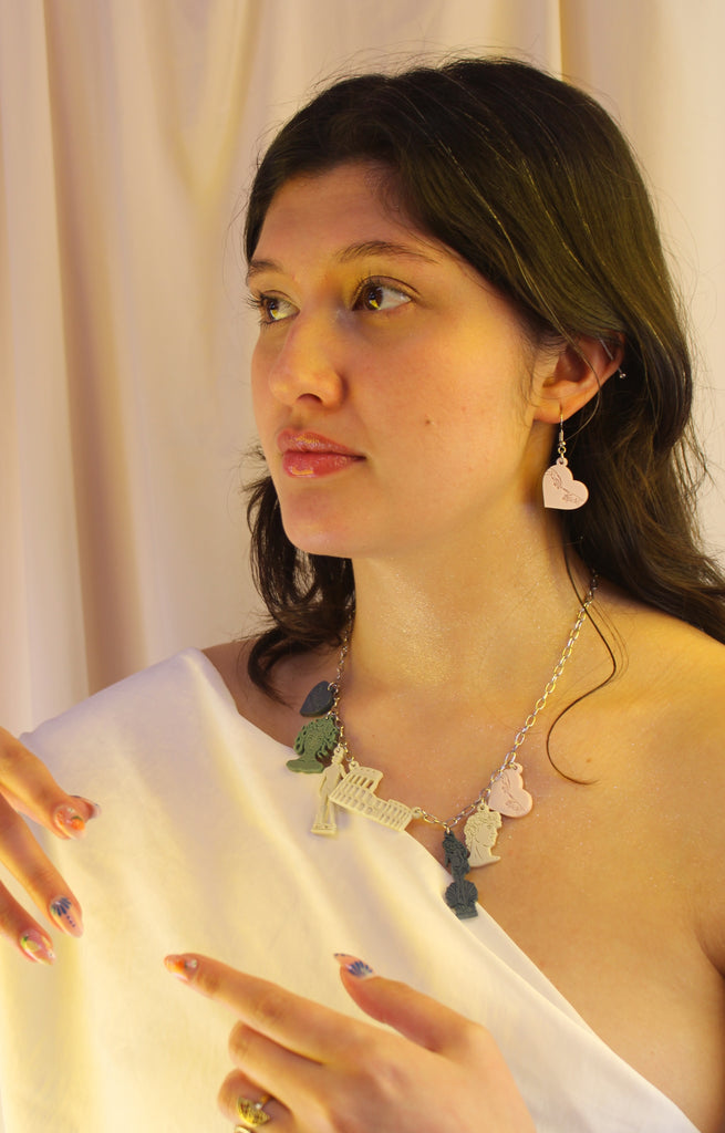 The Creation of Adam Heart Earrings - Marshmallow Pink - Sour Cherry