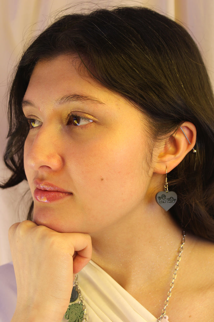 Raphael's Angels Heart Earrings - Midnight Blue - Sour Cherry