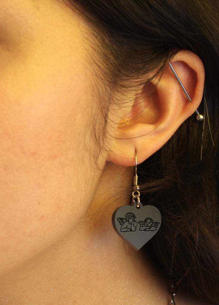 Raphael's Angels Heart Earrings - Midnight Blue - Sour Cherry