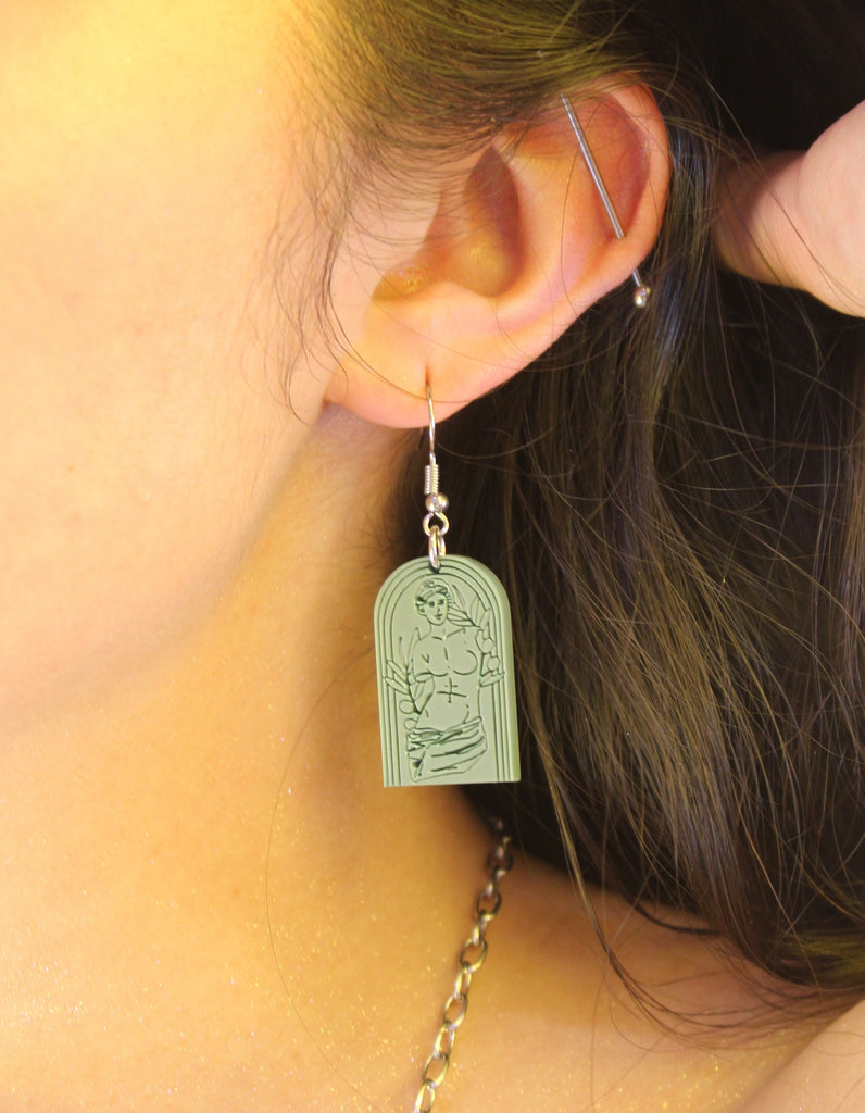 Venus De Milo Earrings - Sage Green - Sour Cherry