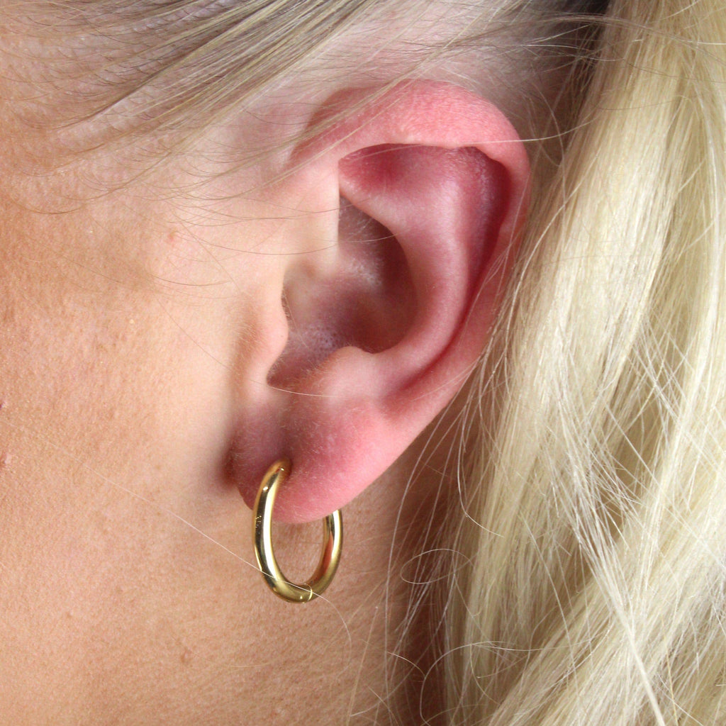 19mm Gold Stainless Steel Hoop Earrings - Sour Cherry
