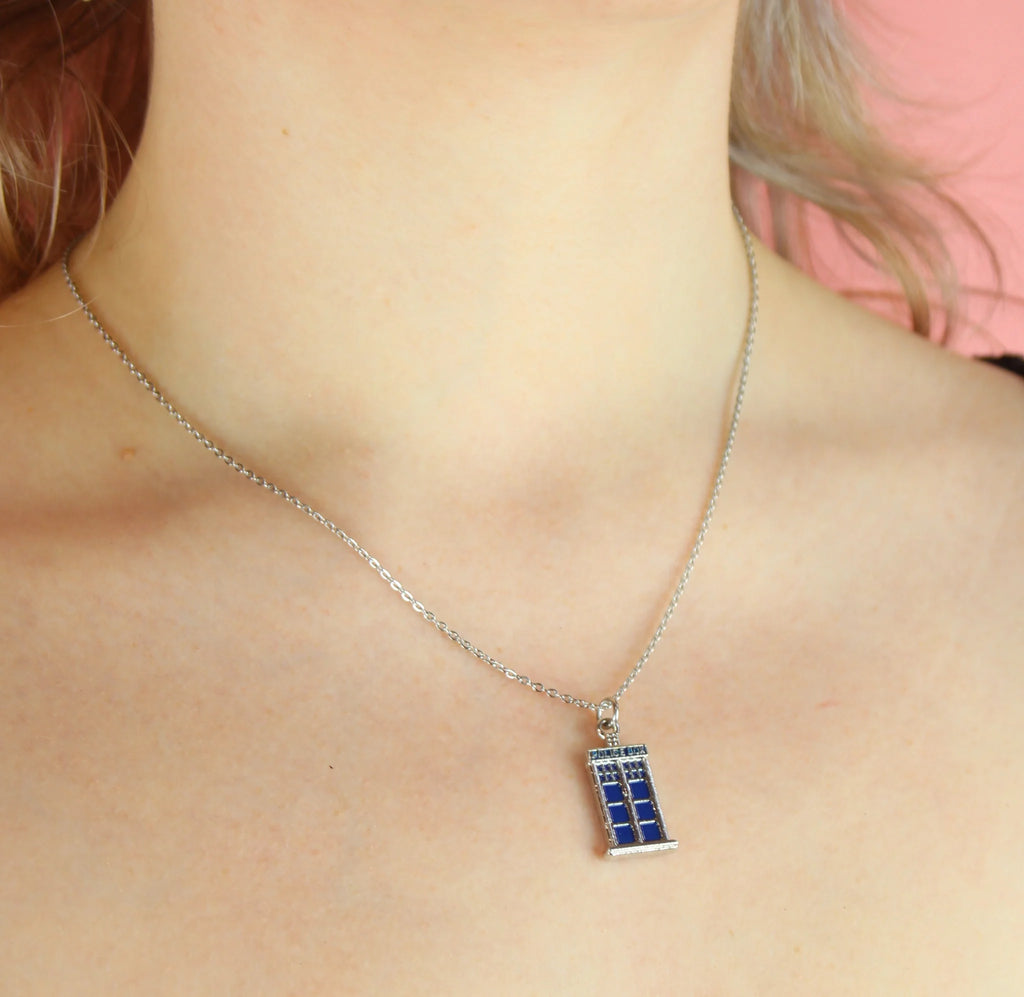 Tardis Earrings And Necklace Gift Set - Sour Cherry